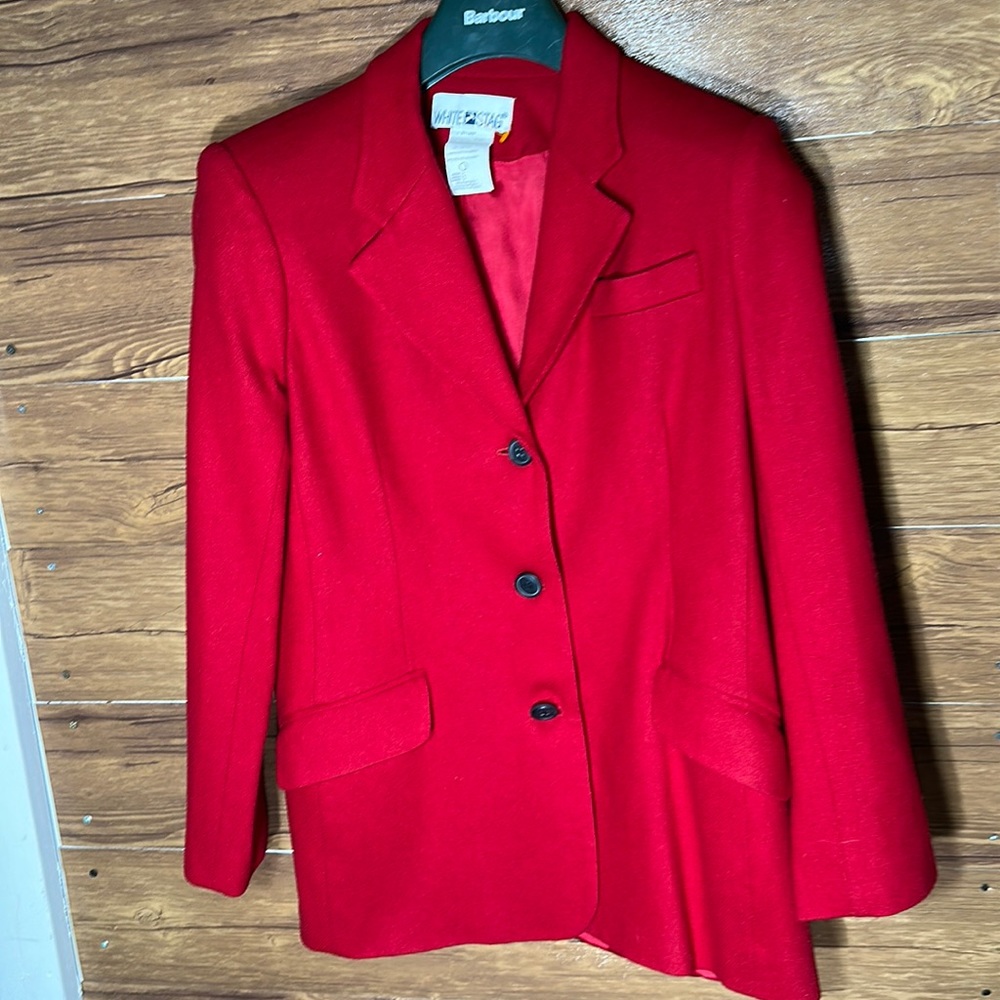Vintage White Stag %100 wool 3 button red women blazers size 6